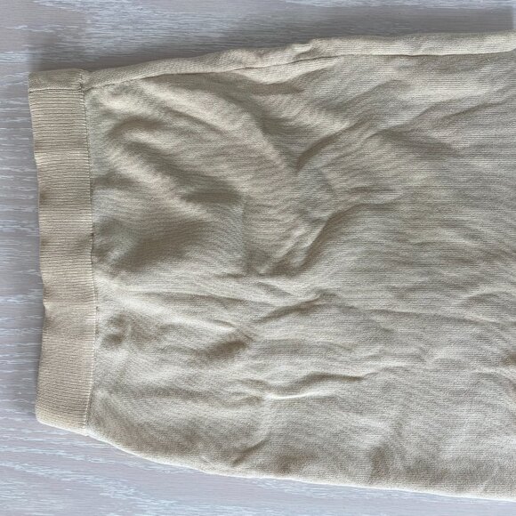 Lioness Knit Bodycon Side Slit Minimal Mini Skirt Beige Size S - Picture 2 of 4